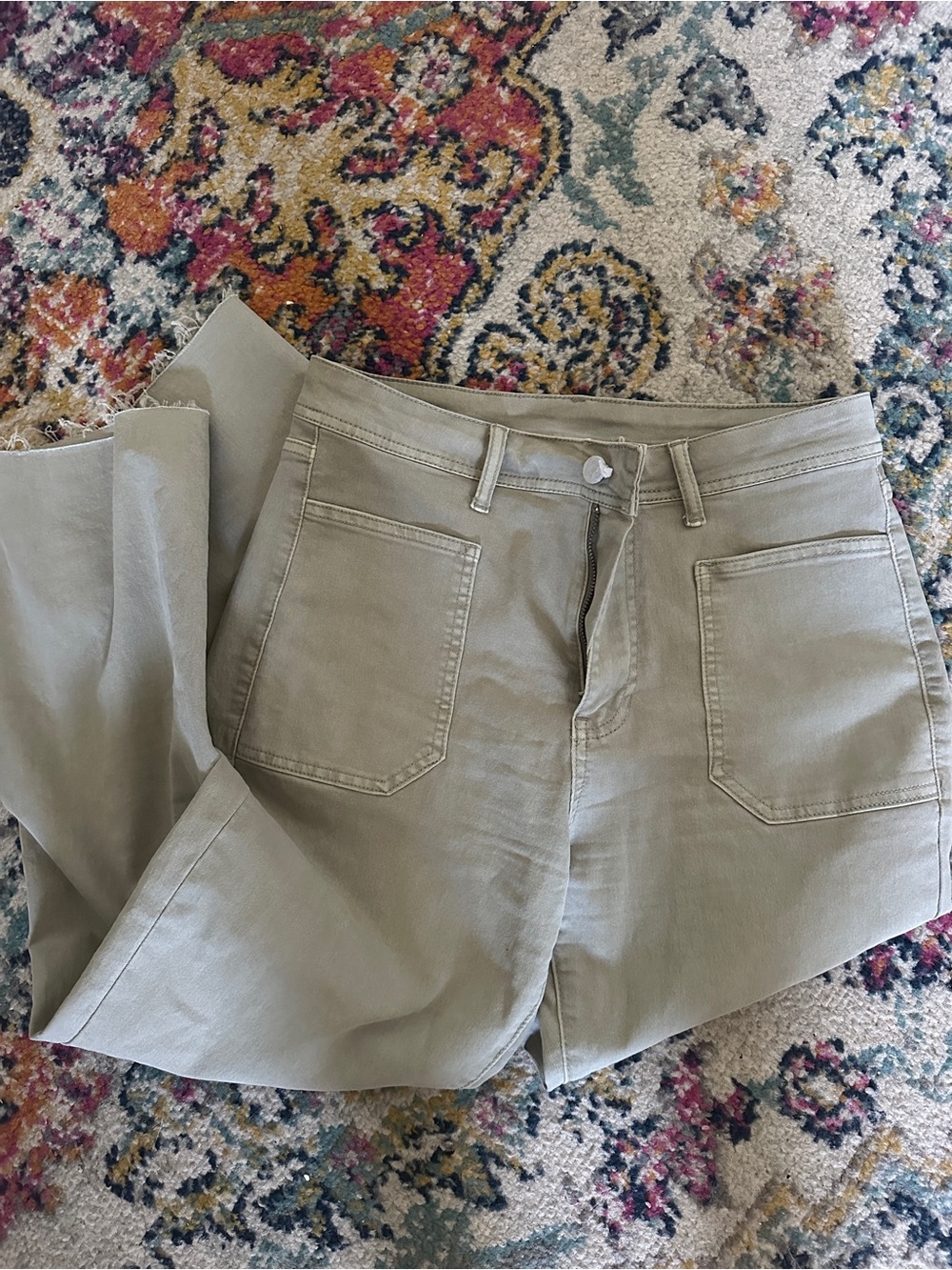Women’s High-Rise Petite Utility Jeans in Sage
